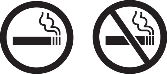Printable vector illustration of smoking and no smoking sign © Ashiq
