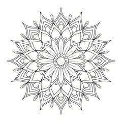 abstract floral ornament coloring page line art 