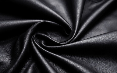 Fototapeta premium Grainy black artificial leather texture dark abstract pattern background