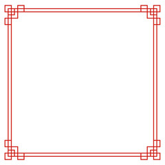 Obraz premium 中華 フレーム 正方形 赤