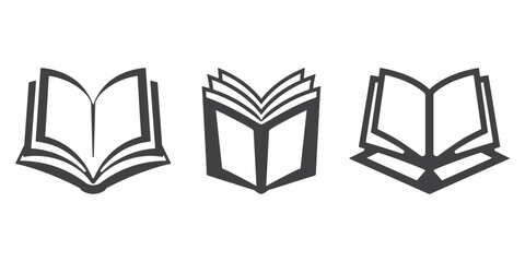 Professional Book Logo Icons Silhouette Vector Illustration