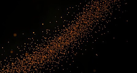 Obraz premium Brown Particle Stream or Cosmic Dust Cloud on a Black Background