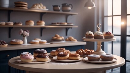 bakery table with a selection of pastries