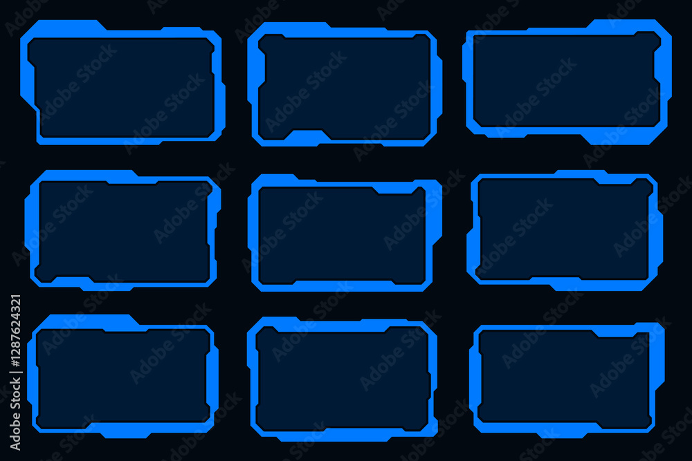 Wall mural frame hud technology futuristic interface design element.