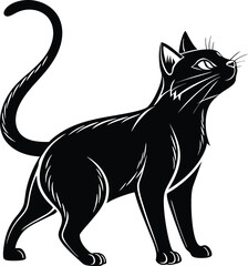 Cat Silhouette, Vector Design, Cat Icon