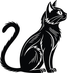 Cat Silhouette, Vector Design, Cat Icon