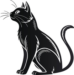 Cat Silhouette, Vector Design, Cat Icon