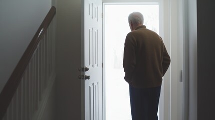 Dementia symptoms in a senior man struggling with recognizing familiar locations. Featuring disorientation and anxiety
