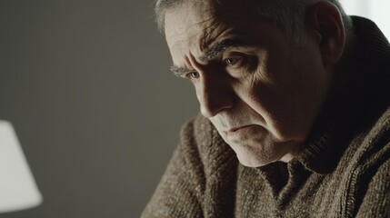 Dementia symptoms in a senior man unable to follow a conversation. Featuring confusion and frustration