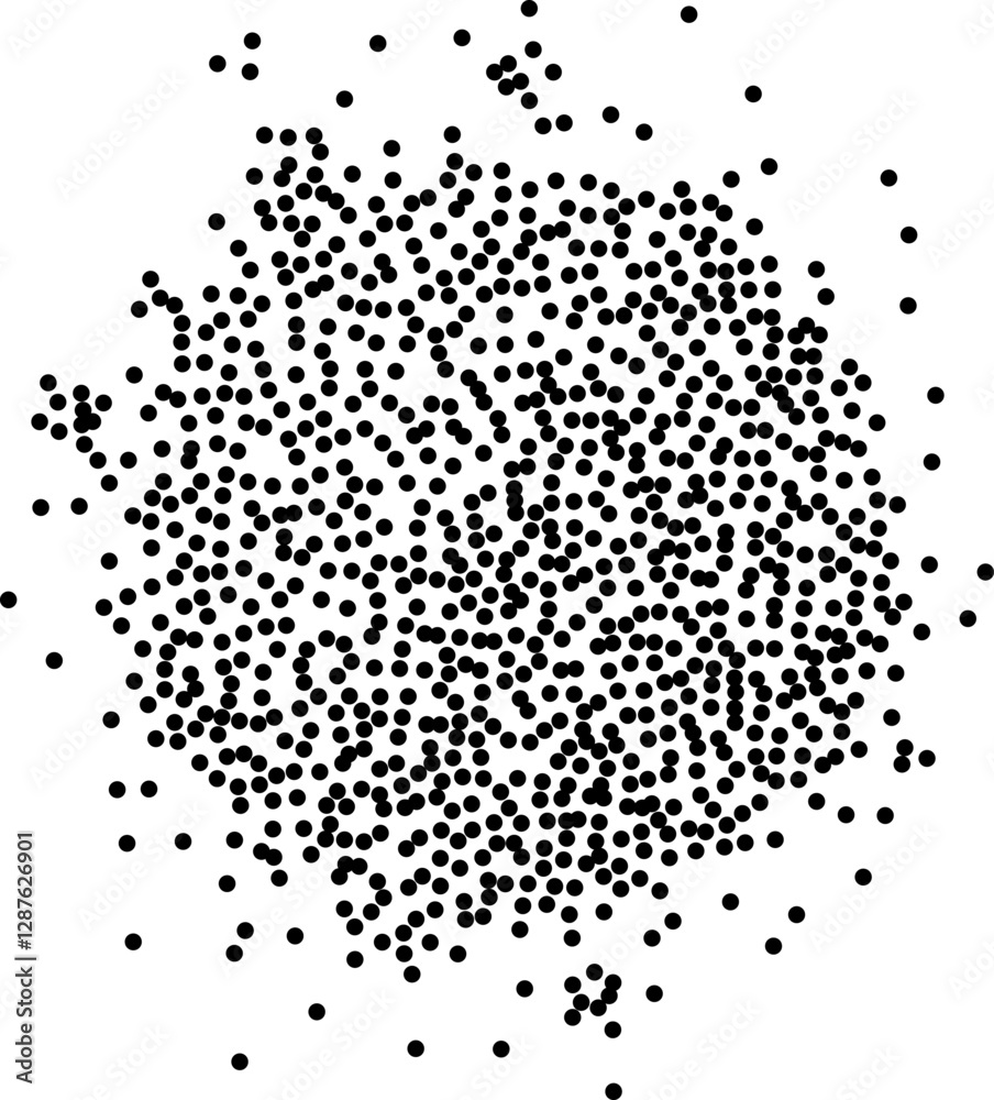 Wall mural abstract black stipple spray circle, dissolving points, dotted monochrome texture. ideal for graphic