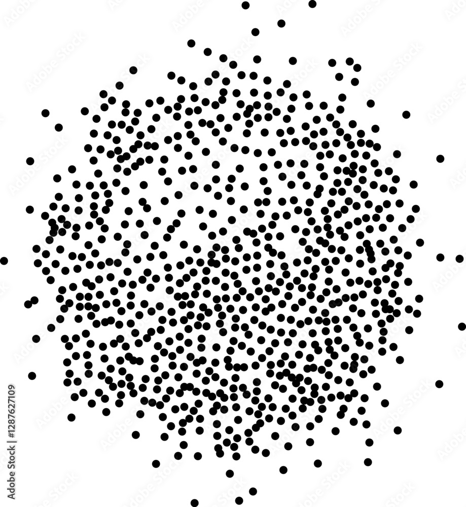 Wall mural abstract black stipple spray circle, dissolving points, dotted monochrome texture. ideal for graphic