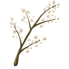 Hand Painted Wildflower with Branch