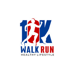 Running 10k Logo Design Concept Marathon