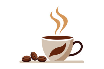 Minimalist cup of coffee vector illustration, perfect for branding, menus, and digital designs.