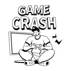 A glyph illustration of a character playing video game 