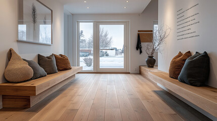 Minimalist  Scandinavian-style Entryway Design