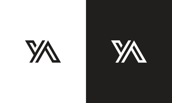 YA logo, monogram unique logo, black and white logo, premium elegant logo Vector