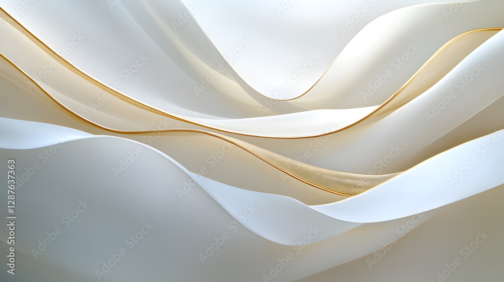 Poster white and gold abstract background with smooth textures and subtle patterns for design projects