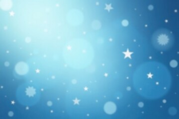 Serene Blue Background with Sparkling Stars and Soft Glowing Circles Ideal for Festive Designs and Dreamy Visuals