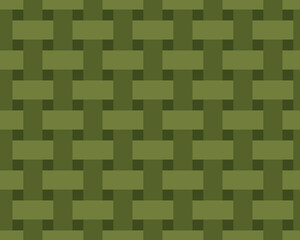 Green Rattan seamless pattern. Texture of the weave. Vector illustration. 