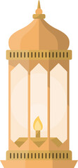 Vector Illustration of Gold Ornamental Arabic Lantern