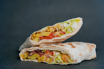 shawarma, doner, food, fast food, snack, meat, vegetables, lavash