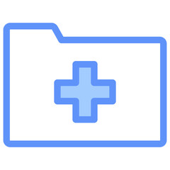 Folder Outline Blue Color Icon
