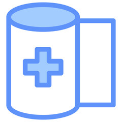 Bandage Outline Blue Color Icon