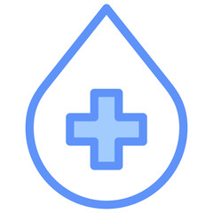 Fototapeta premium Blood Outline Blue Color Icon