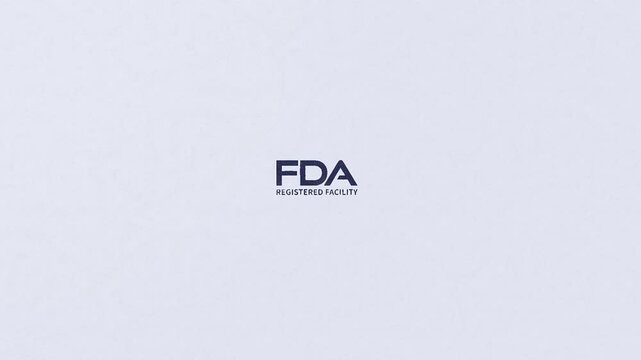USA FDA REGISTERED FACILITY, ANIMATED STAMP ON PAPER VIDEO FULL HD