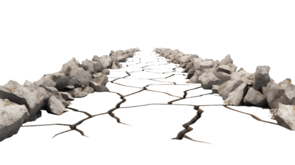 Cracked Earth and Stone Pathway Environmental Texture Background