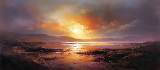 Fototapeta premium Golden Sunset Coastline