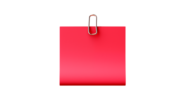 Red Note Paper Mockup Blank Memo Pad with Binder Clip Ideal for Branding and Stationery Designs