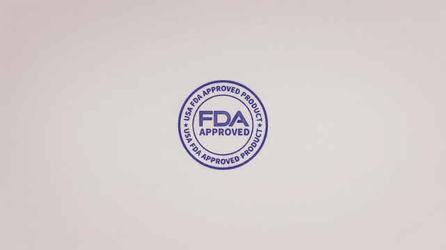 USA FDA APPROVED PRODUCT IN REGISTERED FACILITY ANIMATED STAMP ON PAPER FULL HD IN ROUND CIRCLE FORMAT