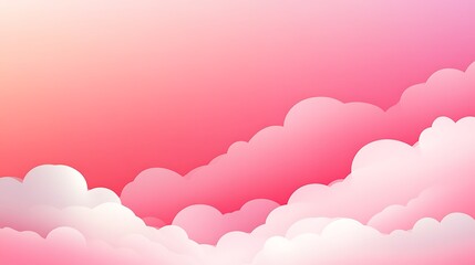Soft Pink Clouds with Gradients in a Dreamy Atmosphere for Tranquil Backgrounds and Designs