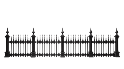 Elegant Black Iron Fence Victorian Style Gate Ornate Metal Railing Architectural Detail Gothic Design