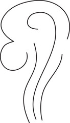 Steam and smoke line. Air wind and scent, heat waves or aroma from cooking food and hot coffee, gas and fumes. Steam swirls icon of doodle style vector illustration