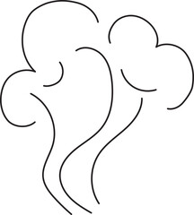 Steam and smoke line. Air wind and scent, heat waves or aroma from cooking food and hot coffee, gas and fumes. Steam swirls icon of doodle style vector illustration
