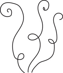 Steam and smoke line. Air wind and scent, heat waves or aroma from cooking food and hot coffee, gas and fumes. Steam swirls icon of doodle style vector illustration