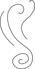 Steam and smoke line. Air wind and scent, heat waves or aroma from cooking food and hot coffee, gas and fumes. Steam swirls icon of doodle style vector illustration