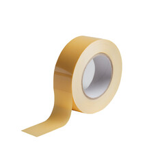 Sticky adhesive tape roll on clean white backdrop, practical and essential tool for crafting, wrapping, and sealing applications