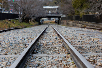 Fototapeta premium railroad tracks in the countryside