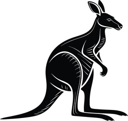 Kangaroo Silhouette, Vector Design, Kangaroo Icon