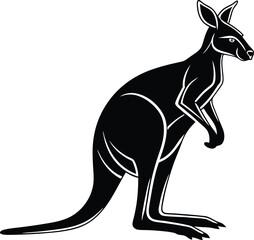 Kangaroo Silhouette, Vector Design, Kangaroo Icon