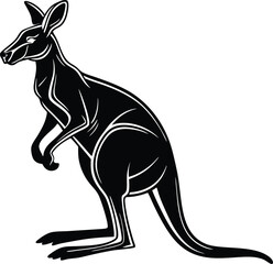 Kangaroo Silhouette, Vector Design, Kangaroo Icon