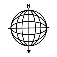 A hand drawn icon of a sphere 

