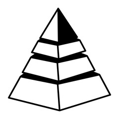 Pyramid chart icon in doodle style 
