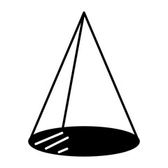 3d cone icon in drawing style 
