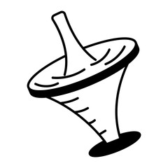 Spinning toy icon in doodle style 
