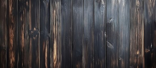 Obraz premium Black wooden background with dark wood planks texture.